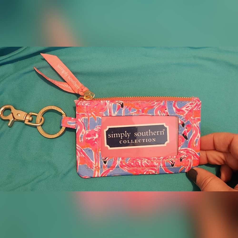 Simply Southern Key Chain Wallet with Flamingos - Picture 2 of 4